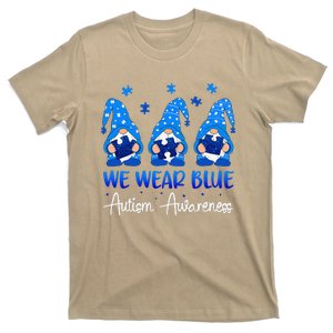 Gnomes Autism Holding Blue Puzzle Autism Awareness Gnome T-Shirt