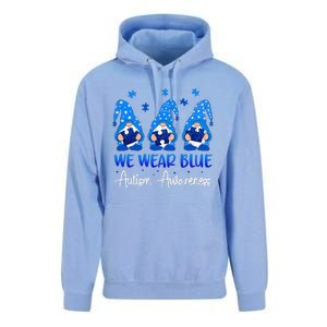 Gnomes Autism Holding Blue Puzzle Autism Awareness Gnome Unisex Surf Hoodie