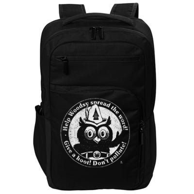 Give A Hoot Distressed And Faded Impact Tech Backpack