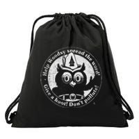 Give A Hoot Distressed And Faded Drawstring Bag