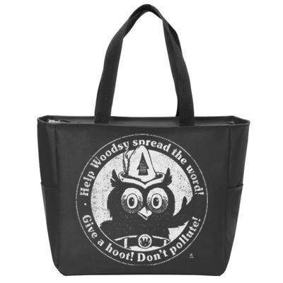 Give A Hoot Distressed And Faded Zip Tote Bag