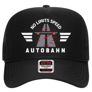 German Autobahn Highway No Speed Limit Racing High Crown Mesh Back Trucker Hat