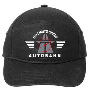 German Autobahn Highway No Speed Limit Racing 7-Panel Snapback Hat