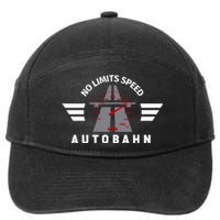 German Autobahn Highway No Speed Limit Racing 7-Panel Snapback Hat