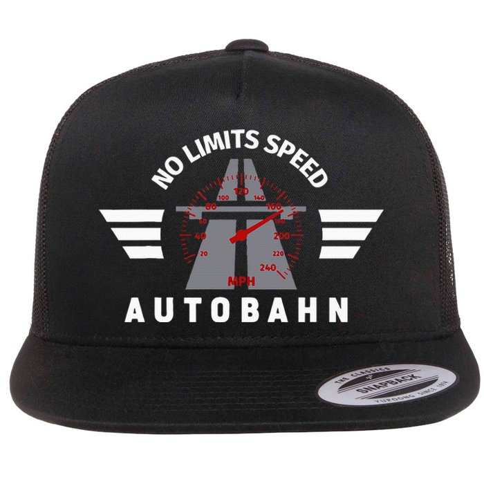 German Autobahn Highway No Speed Limit Racing Flat Bill Trucker Hat