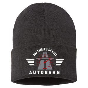 German Autobahn Highway No Speed Limit Racing Sustainable Knit Beanie