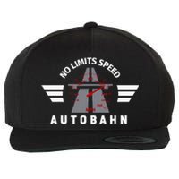 German Autobahn Highway No Speed Limit Racing Wool Snapback Cap