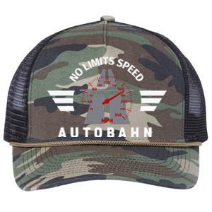 German Autobahn Highway No Speed Limit Racing Retro Rope Trucker Hat Cap