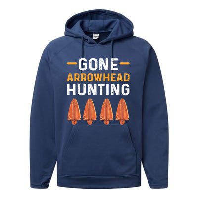 Gone Arrowhead Hunting Arrowhead Collecting Gift Performance Fleece Hoodie