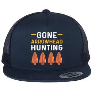 Gone Arrowhead Hunting Arrowhead Collecting Gift Flat Bill Trucker Hat