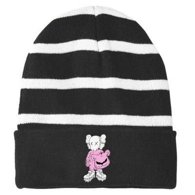 Graffiti Art Hobby Trend Animation Striped Beanie with Solid Band