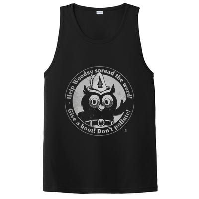 Give A Hoot Dont Pollute Faded Vintage Owl PosiCharge Competitor Tank
