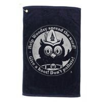 Give A Hoot Dont Pollute Faded Vintage Owl Golf Towel