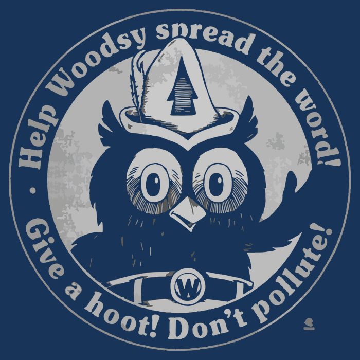 Give A Hoot Dont Pollute Faded Vintage Owl Golf Towel