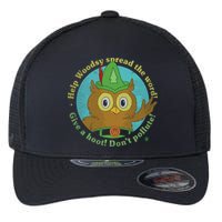 Give A Hoot Distressed And Faded Owl Flexfit Unipanel Trucker Cap