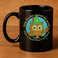 Give A Hoot Distressed And Faded Owl 11oz C Handle Ceramic Mug