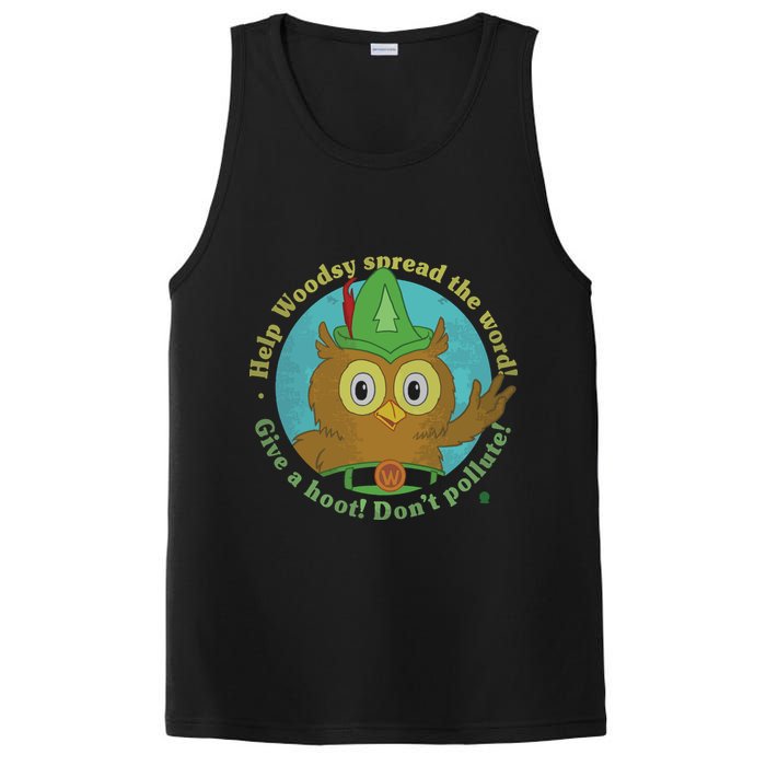 Give A Hoot Distressed And Faded Owl PosiCharge Competitor Tank
