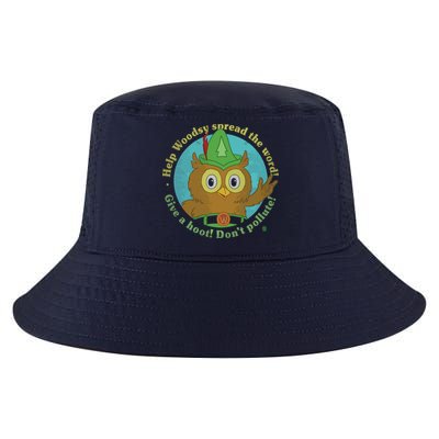 Give A Hoot Distressed And Faded Owl Cool Comfort Performance Bucket Hat