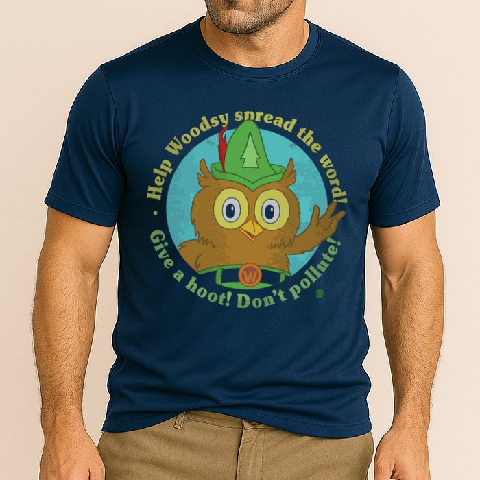Give A Hoot Distressed And Faded Owl Performance Shirt