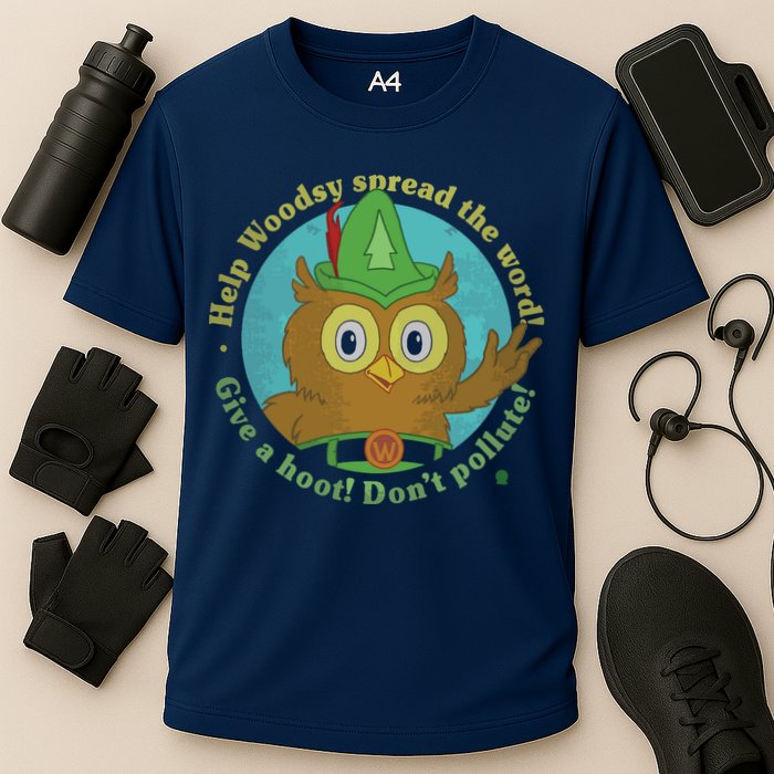 Give A Hoot Distressed And Faded Owl Performance Shirt