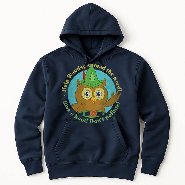 Give A Hoot Distressed And Faded Owl Hoodie