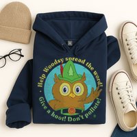 Give A Hoot Distressed And Faded Owl Hoodie