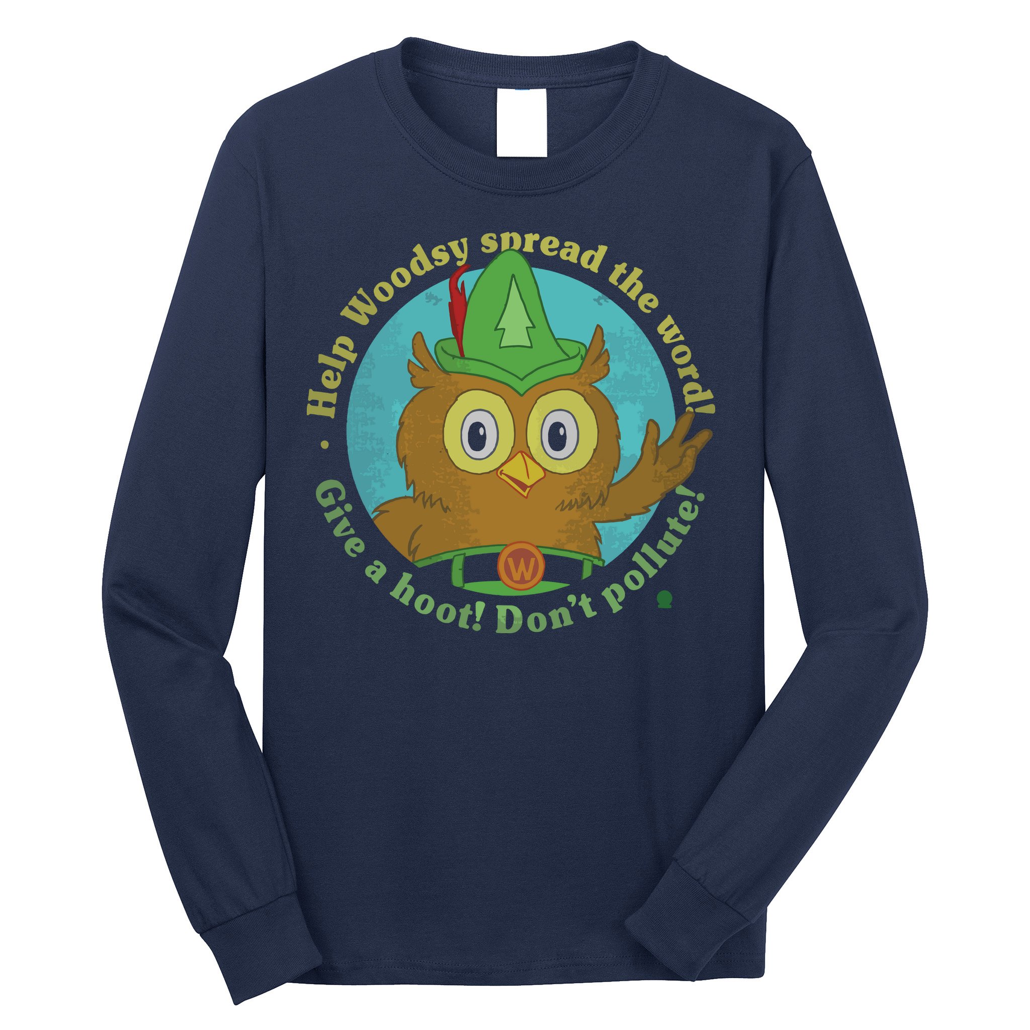 Give A Hoot Distressed And Faded Owl Long Sleeve Shirt