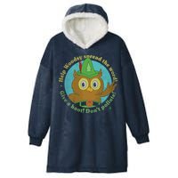 Give A Hoot Distressed And Faded Owl Hooded Wearable Blanket