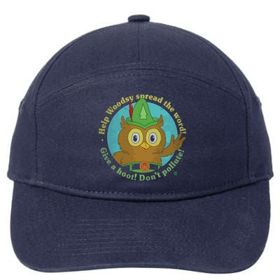 Give A Hoot Distressed And Faded Owl 7-Panel Snapback Hat