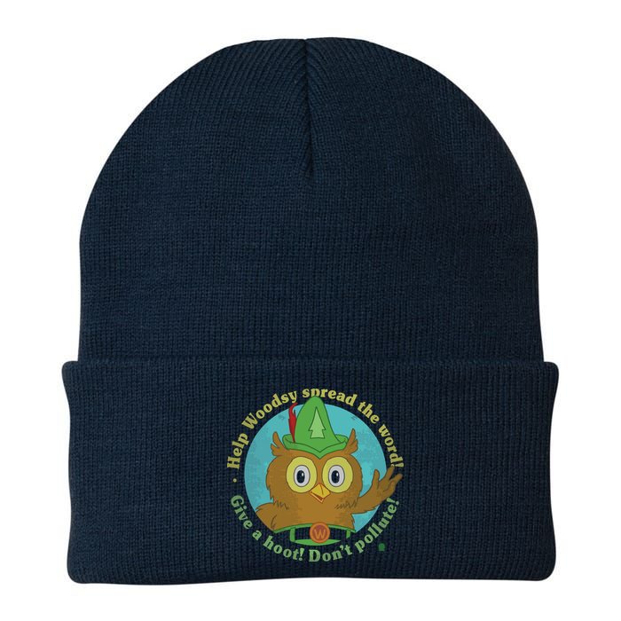Give A Hoot Distressed And Faded Owl Beanie