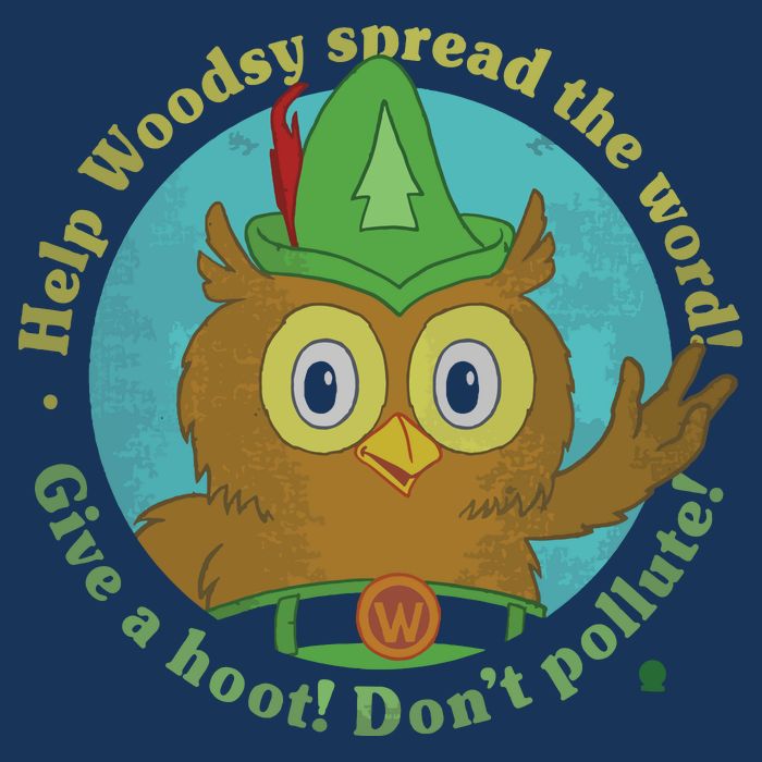 Give A Hoot Distressed And Faded Owl Drawstring Bag
