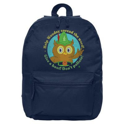 Give A Hoot Distressed And Faded Owl 16 in Basic Backpack