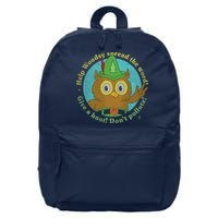 Give A Hoot Distressed And Faded Owl 16 in Basic Backpack