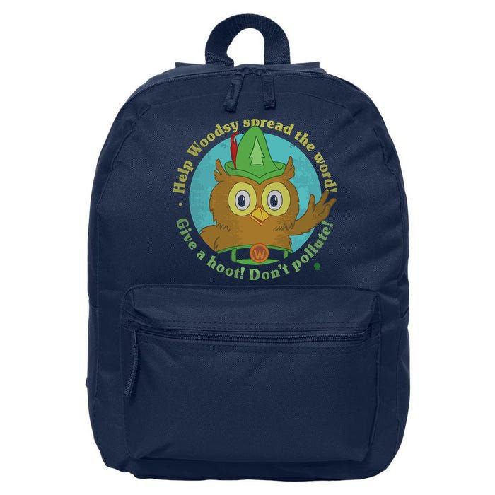 Give A Hoot Distressed And Faded Owl 16 in Basic Backpack