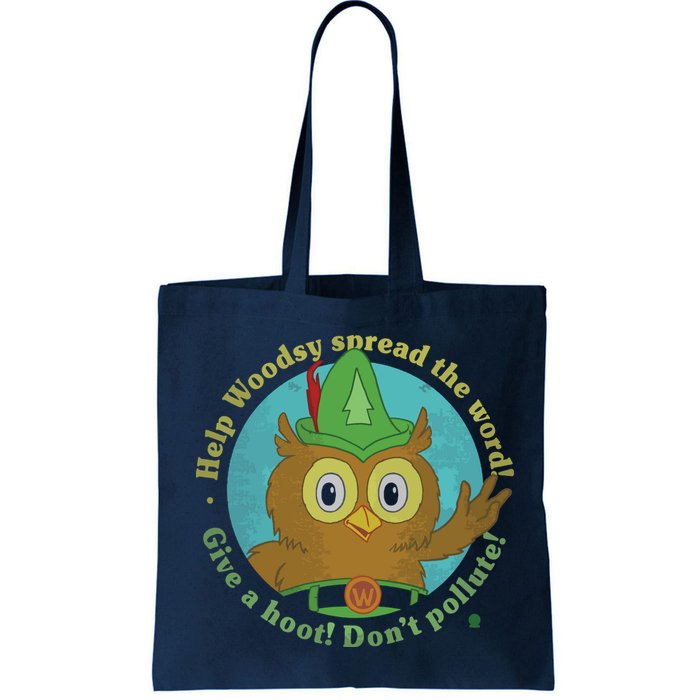 Give A Hoot Distressed And Faded Owl Bag