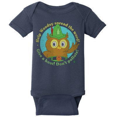Give A Hoot Distressed And Faded Owl Baby Bodysuit