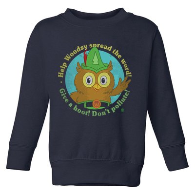 Give A Hoot Distressed And Faded Owl Toddler Sweatshirt