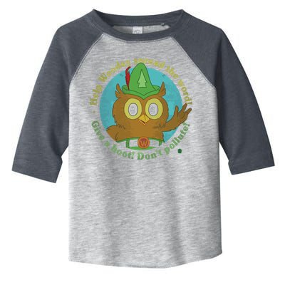 Give A Hoot Distressed And Faded Owl Toddler Fine Jersey T-Shirt