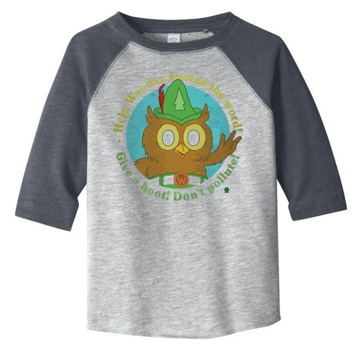 Give A Hoot Distressed And Faded Owl Toddler Fine Jersey T-Shirt