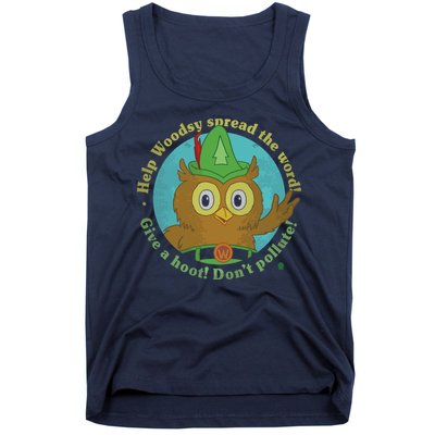 Give A Hoot Distressed And Faded Owl Tank Top