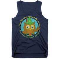 Give A Hoot Distressed And Faded Owl Tank Top