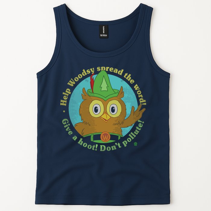 Give A Hoot Distressed And Faded Owl Tank Top