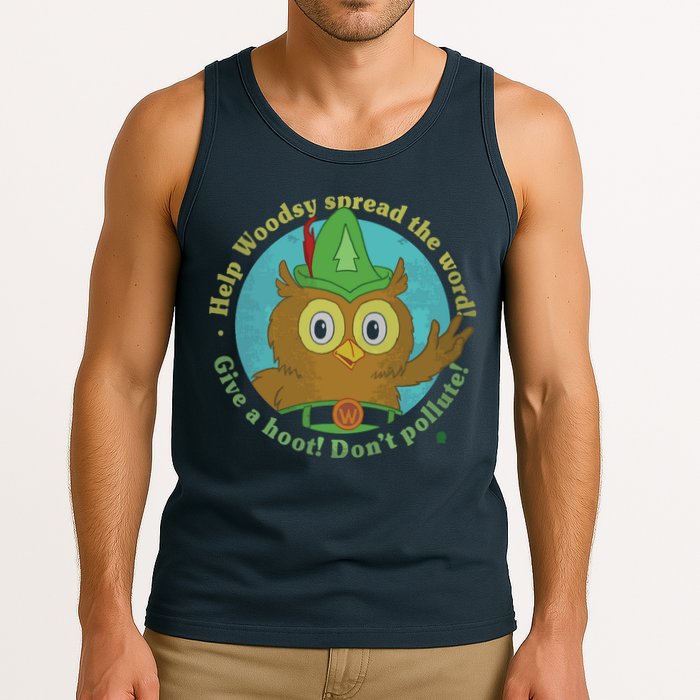 Give A Hoot Distressed And Faded Owl Tank Top