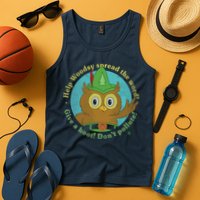Give A Hoot Distressed And Faded Owl Tank Top