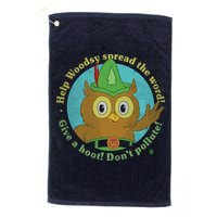 Give A Hoot Distressed And Faded Owl Golf Towel