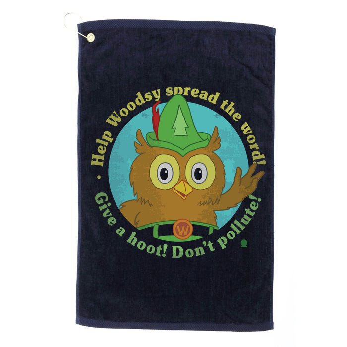 Give A Hoot Distressed And Faded Owl Golf Towel