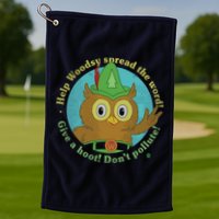Give A Hoot Distressed And Faded Owl Golf Towel