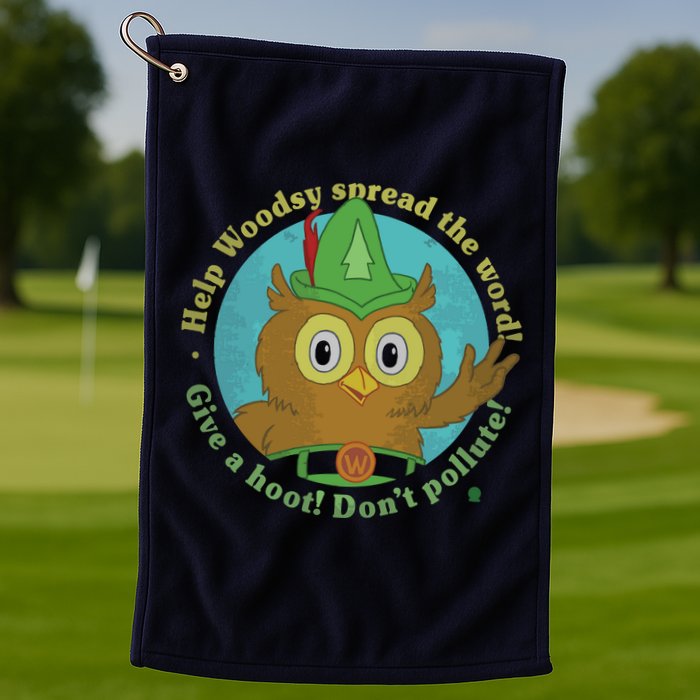 Give A Hoot Distressed And Faded Owl Golf Towel