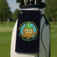 Give A Hoot Distressed And Faded Owl Golf Towel
