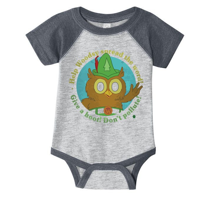 Give A Hoot Distressed And Faded Owl Infant Baby Jersey Bodysuit